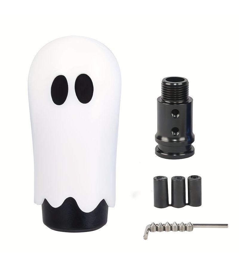 White Halloween Gear Shift Knob JDM Car Interior Modification Accessory - Image 1