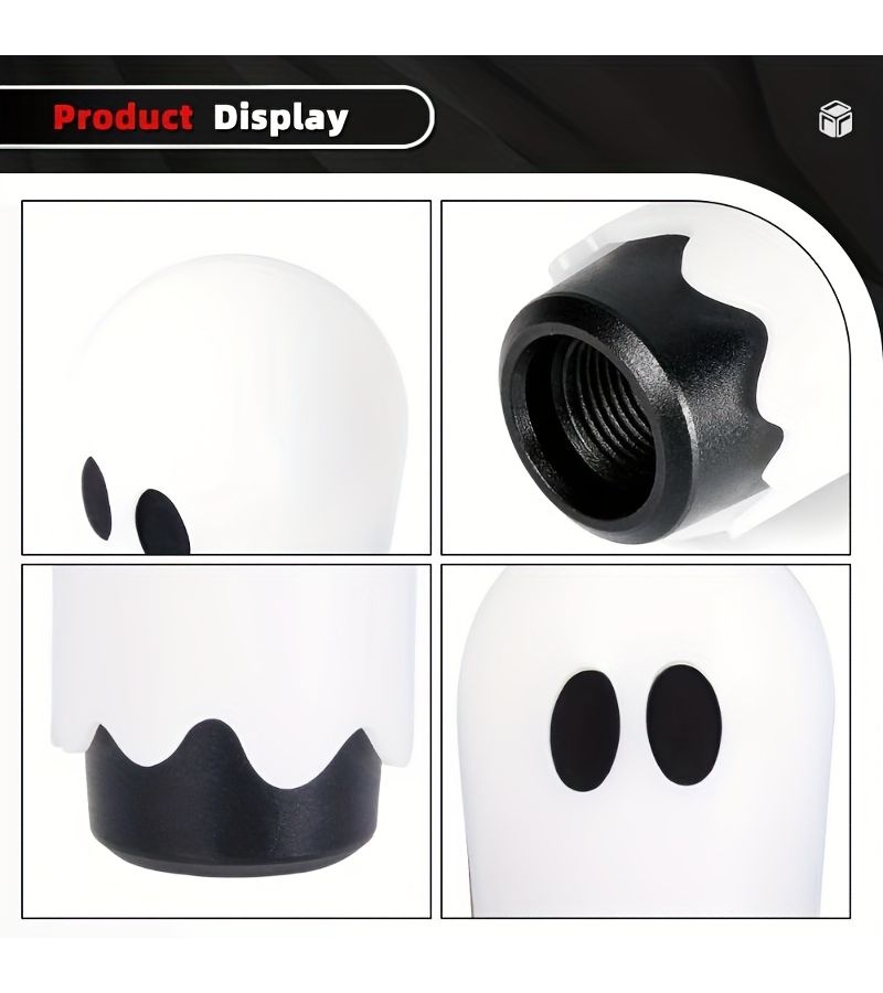 White Halloween Gear Shift Knob JDM Car Interior Modification Accessory - Image 4
