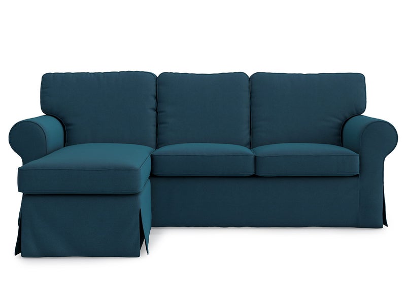 MASTERS OF COVERS MASTERS OF COVERS Ektorp Loveseat 2 Seat with Chaise Lounge Cover Replacement Customized for IKEA Ektorp Sectional 3 Seat Sofa Slipcover ReplacementDark Ocean 