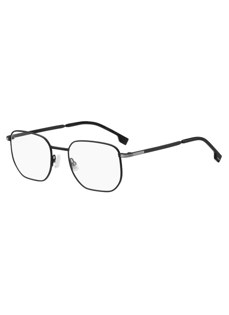 HUGO BOSS نظارة شمسية معدنية للرجال على شكل مستطيل BOSS 1633 42 - مقاس العدسة: 42.4 مم - أسود متوسط  - Image 1