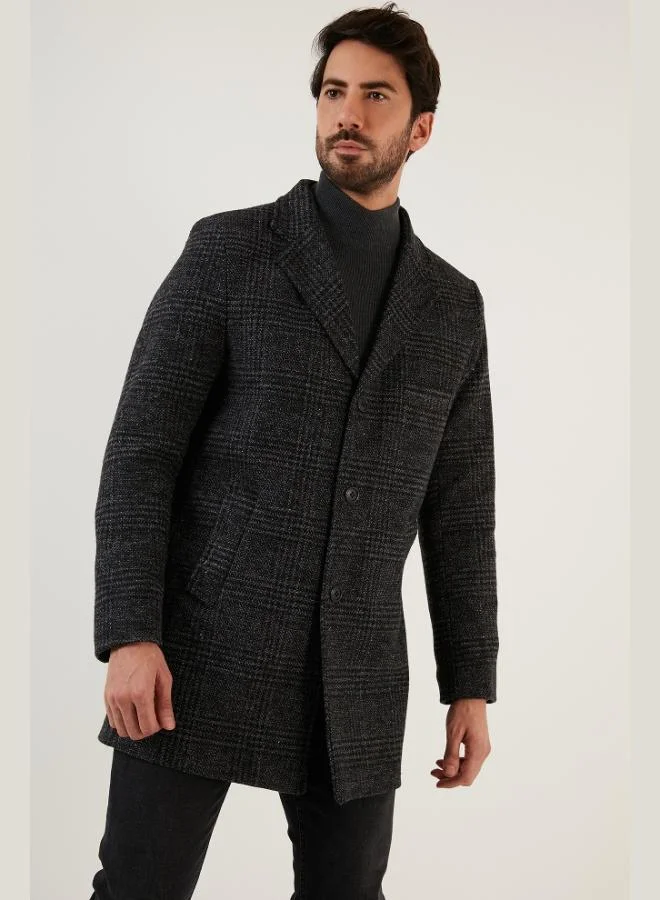 Buratti  Buratti Slim Fit Single Slit Buttoned Mono Collar Cashmere Coat Men's COAT 5840098 for Men | Best Price UAE