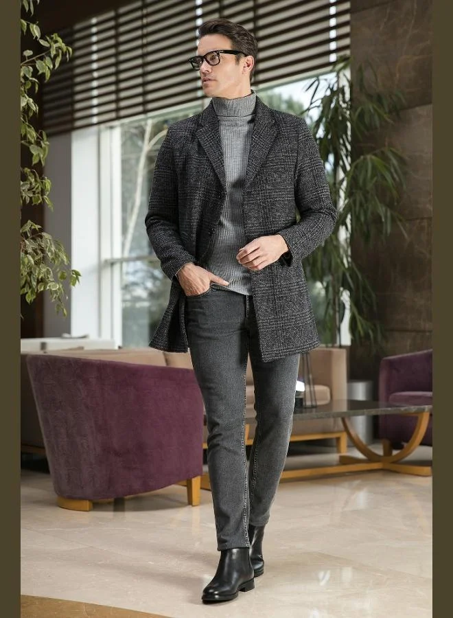 Buratti Slim Fit Single Slit Buttoned Mono Collar Cashmere Coat Men's COAT 5840098