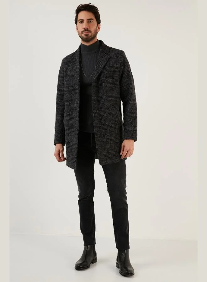 Buratti  Buratti Slim Fit Single Slit Buttoned Mono Collar Cashmere Coat Men's COAT 5840098 for Men | Best Price UAE