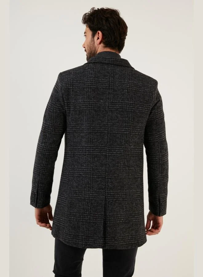 Buratti  Buratti Slim Fit Single Slit Buttoned Mono Collar Cashmere Coat Men's COAT 5840098 for Men | Best Price UAE