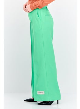 The Giving Movement Women Regular Fit Brand Logo Straight Leg Pants, Green  - Image 2