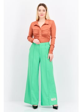 The Giving Movement Women Regular Fit Brand Logo Straight Leg Pants, Green  - Image 4
