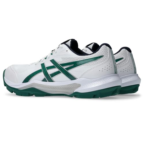 ASICS Unisex Gel-Peake 3 White/Jasper Green Cricket Shoes - 8 UK Men/ 7 UK Women (1113A057.101) - Image 2