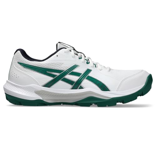 ASICS Unisex Gel-Peake 3 White/Jasper Green Cricket Shoes - 8 UK Men/ 7 UK Women (1113A057.101) - Image 3