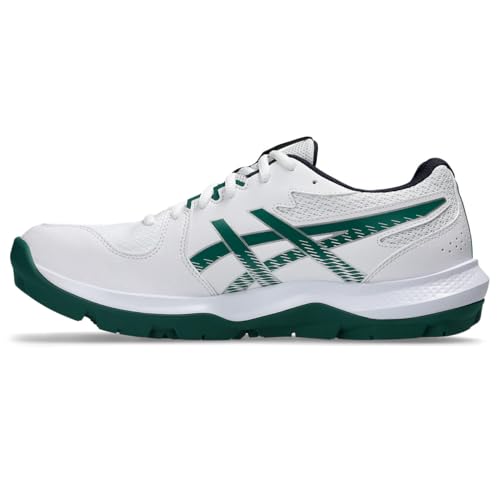 ASICS Unisex Gel-Peake 3 White/Jasper Green Cricket Shoes - 8 UK Men/ 7 UK Women (1113A057.101) - Image 4