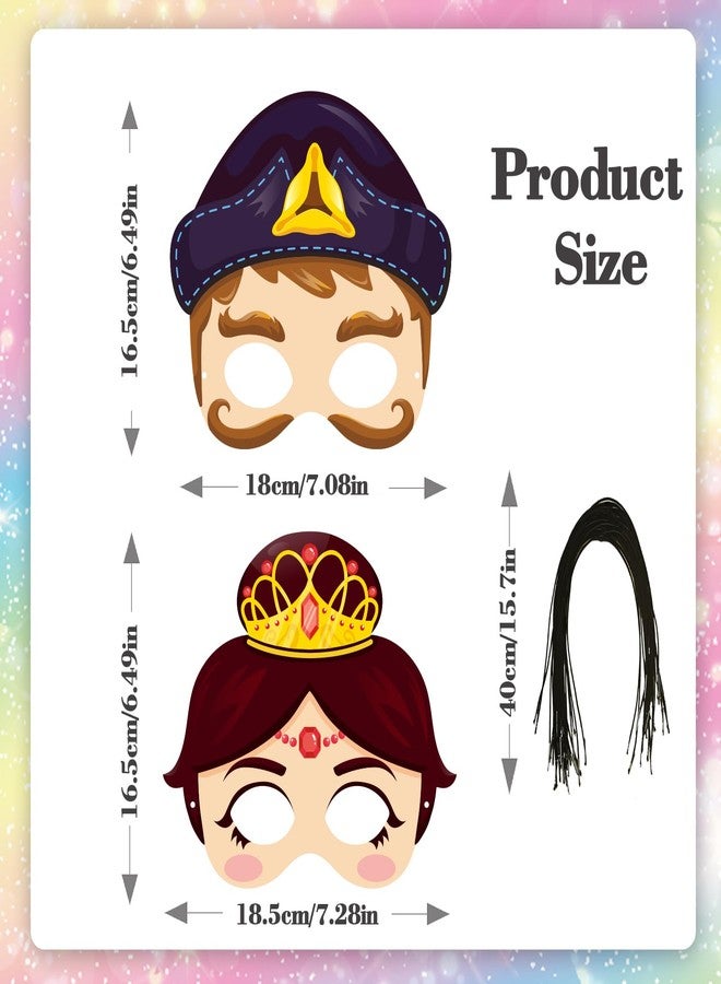 Qpout 30pcs Purim Masks with Black Elastic Rope,Purim Story Character Paper Masks Decorations for Purim Jewish Festival Costume Accessories Party Favors Supplies Cosplay Classroom Game - Image 4