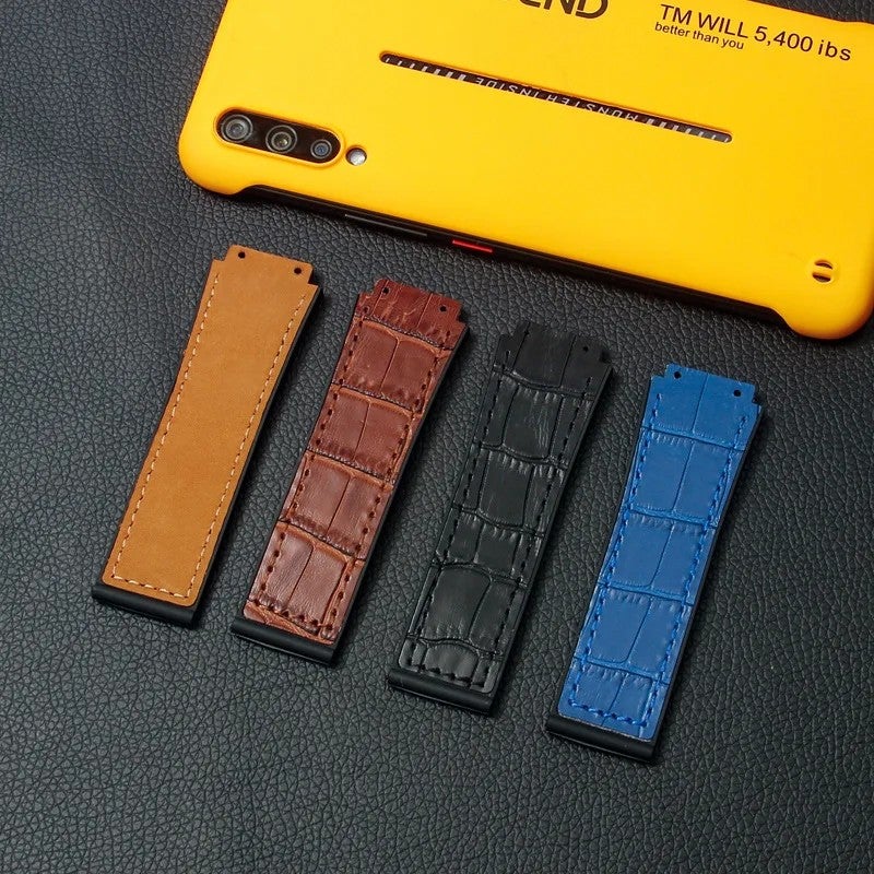 Bluejw Genuine Leather Watch Band Replacement for HB Big-bang Series, Crazy Horse Cowhide Strap 19mm x 26mm - Image 5
