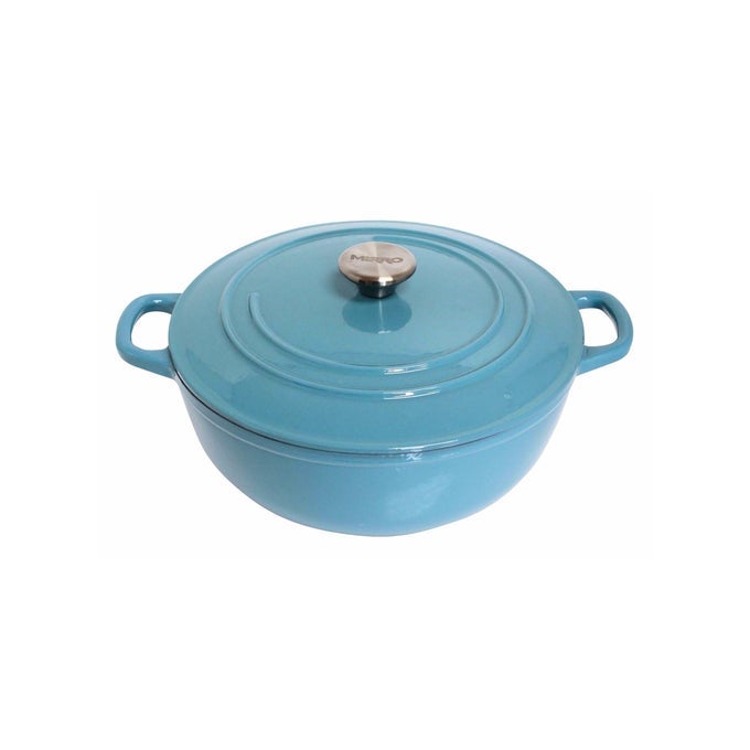 48QT CAST IRON ENAMEL DUTCH OVEN TEAL