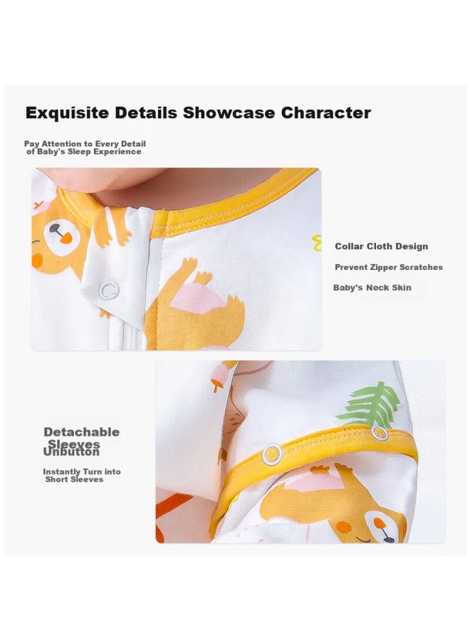 Babyface Youthful Baby Split Leg Sleeping Bag Spring And Autumn Season Front 4 Back 2 Pure Cotton Gauze Pajamas Baby Children Anti-kick Quilt Size 110 - Image 2