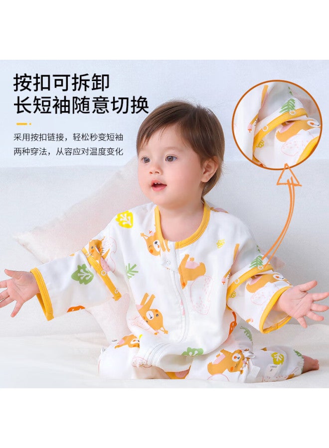 Babyface Youthful Baby Split Leg Sleeping Bag Spring And Autumn Season Front 4 Back 2 Pure Cotton Gauze Pajamas Baby Children Anti-kick Quilt Size 110 - Image 5