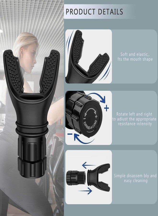 أم كاي مارت جهاز تدريب التنفس من إم كي مارت - جهاز لتقوية عضلات الرئتين | محمول وسهل الحمل | سهل التنظيف والاستخدام (جهاز تدريب التنفس) - Image 5