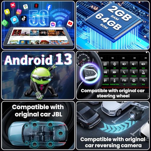 Jerqry 4Core 64GB ROM Car Radio Stereo for Toyota Tacoma 200520159 inch 1280 800 Touch Screen 5GWiFi Wireless Carplay Android Auto HD Backup Camera GPS SWC FMRDS Bluetooth - Image 3