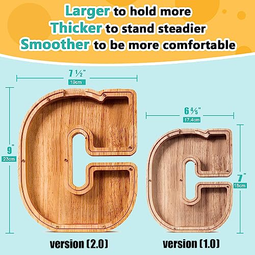 SummiDate Wooden Letter Piggy Bank| Piggy Bank for Boys Girls Toddler| Alphabet C Money Bank| Coin Bank Birthday Gift for Kids|Birthday Gift for Kids (C) - Image 2