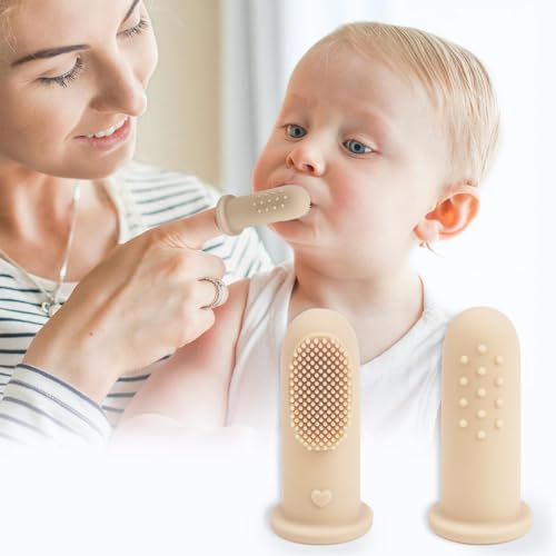 R for Rabbit Tiny Smiles Pixie 3-in-1 Baby Toothbrush Set BPA-Free Silicone | Gum Massager, U-Shape & Toddler Brush with Travel Case (3Pcs) | Ultra Soft Teeth Cleaner for 0-18 M Babies (Lake Blue) - Image 1