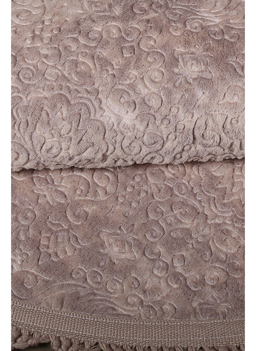 Bonny Home Nova Brown Round 100X100 cm Pompom Fringed Non-Slip Based Machine Washable Bath Mat  - Image 5