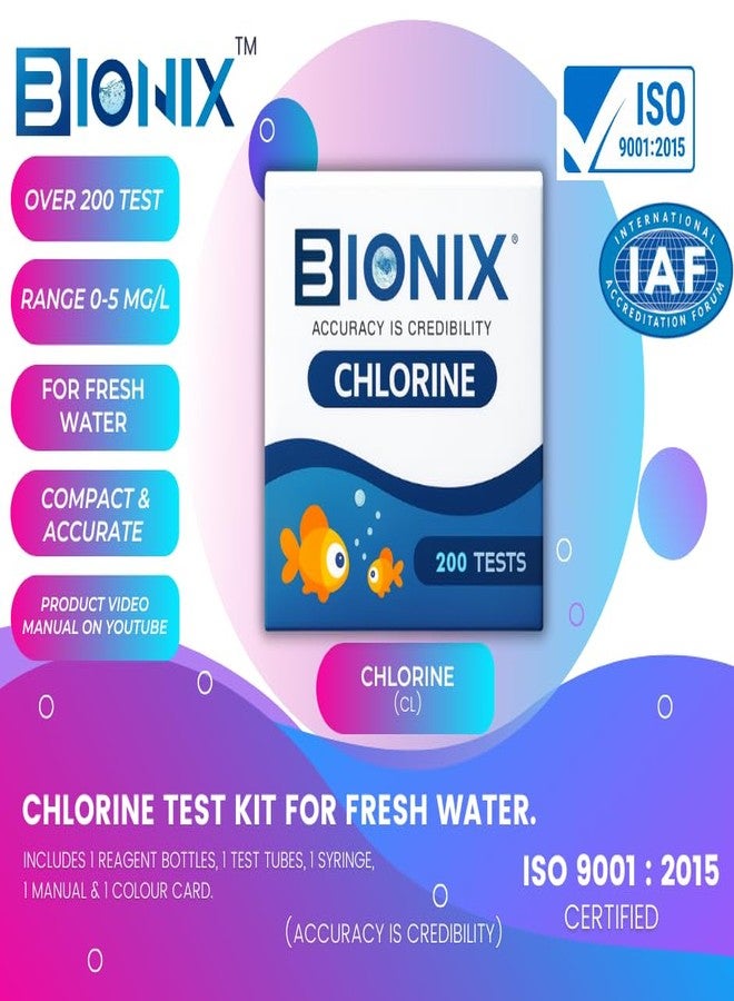BIONIX Chlorine Test Kit for Freshwater (200 Test). - Image 2