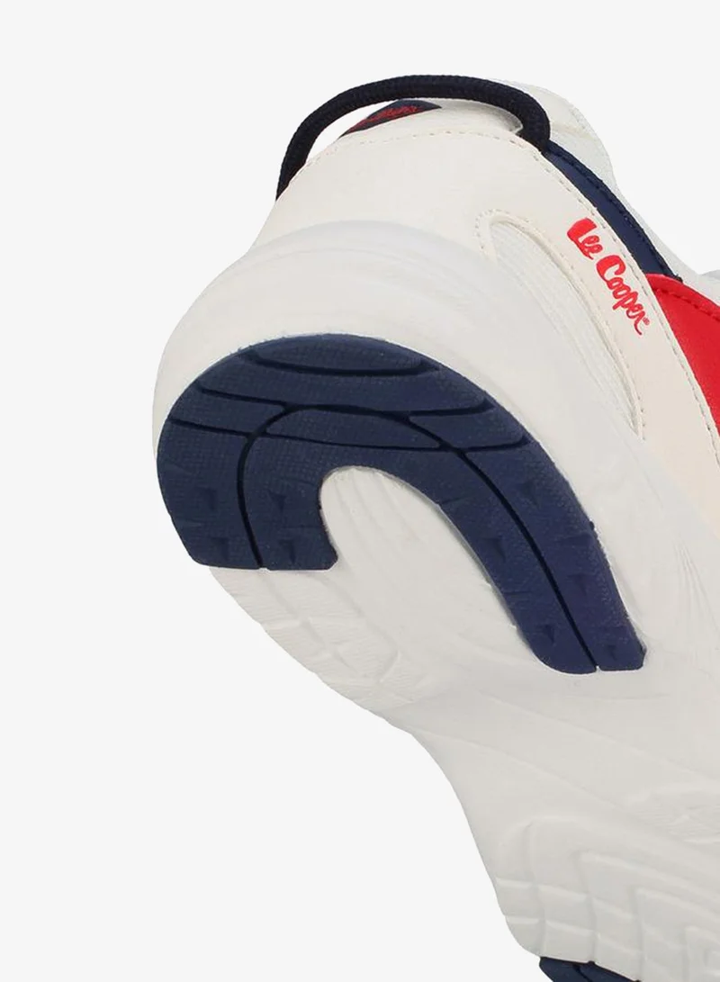 Lee Cooper WHITE Boys Hook & Loop Ankle School Sneakers for Men | Best Price UAE