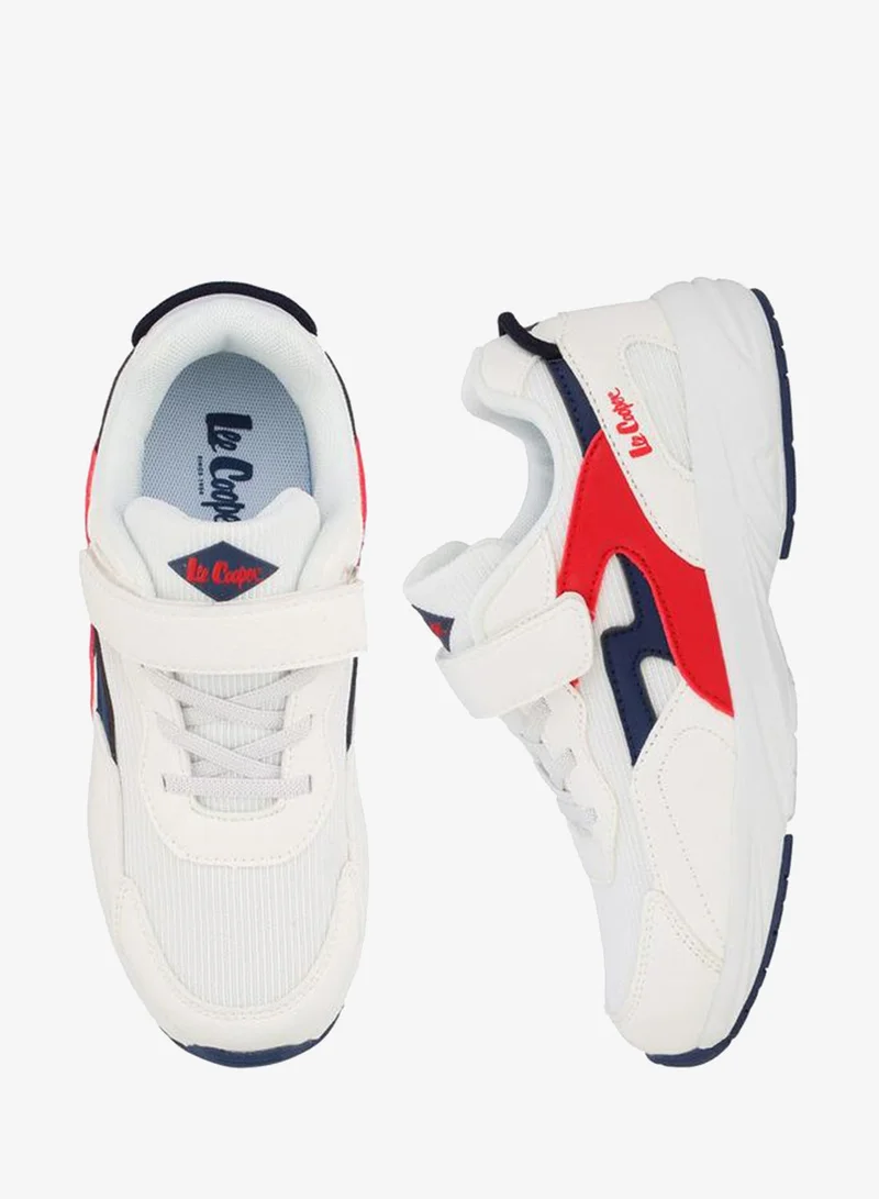 Lee Cooper WHITE Boys Hook & Loop Ankle School Sneakers for Men | Best Price UAE