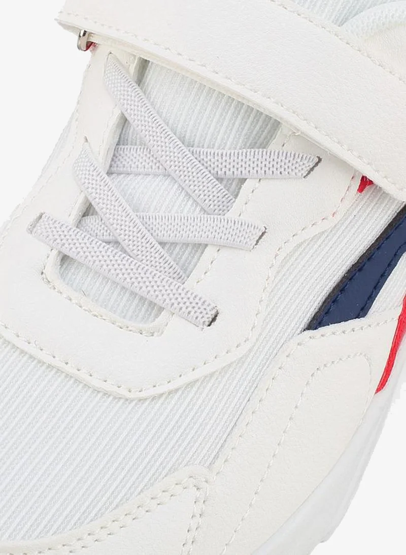Lee Cooper WHITE Boys Hook & Loop Ankle School Sneakers for Men | Best Price UAE
