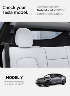 Spigen Backseat Seatbelt Guide Holder for Tesla Model Y (Black) - 2 Pack  - Image 2