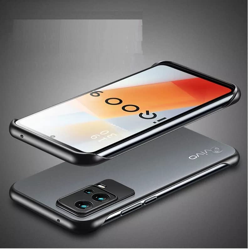 REALCASE iQOO 9 5G Back Cover Case | Stylish Frameless Matte Hard Skin | Soft TPU Shock Proof Bumper Back Cover for iQOO 9 5G (Black) - Image 3