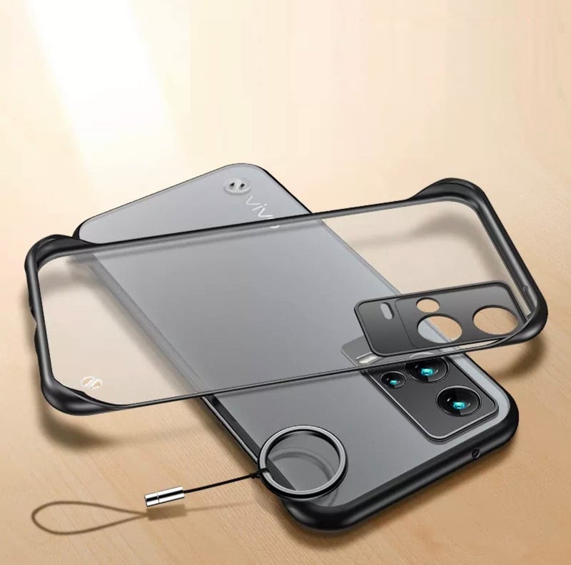 REALCASE iQOO 9 5G Back Cover Case | Stylish Frameless Matte Hard Skin | Soft TPU Shock Proof Bumper Back Cover for iQOO 9 5G (Black) - Image 1