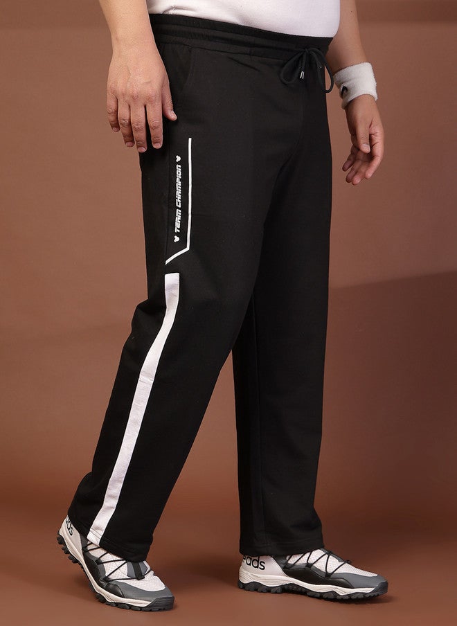 PlusS سروال رياضي أسود بقصة عادية للرجال - Image 1