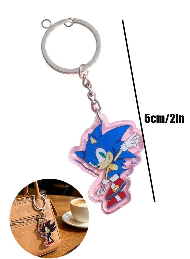 Sonic the Hedgehog, Shadow the Hedgehog, Blaze the Cat, Amy Rose, Silver the Hedgehog, Miles Prower Acrylic Keychain6PCS - Image 3