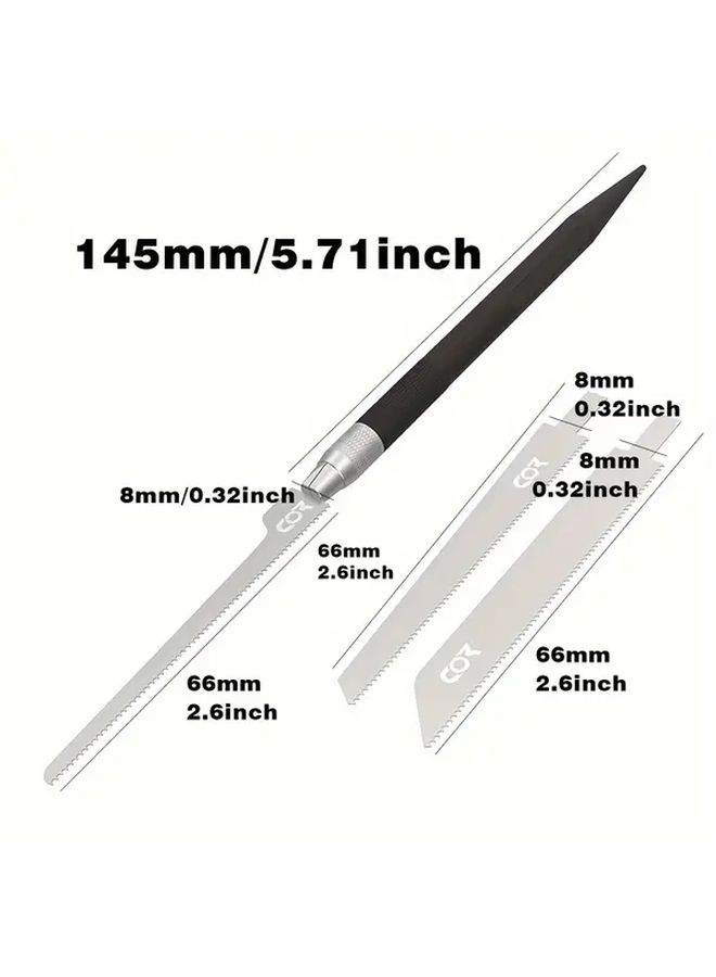 Model A Mini Hand Saw Set with 6 Blades for Hobby DIY and Craft Cutting - Image 2