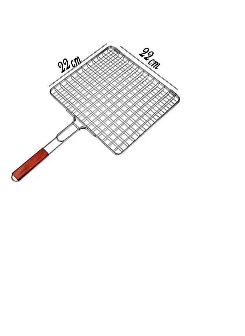 co arma Grill with wooden handle, silver brown, 23*20  cm  - Image 2