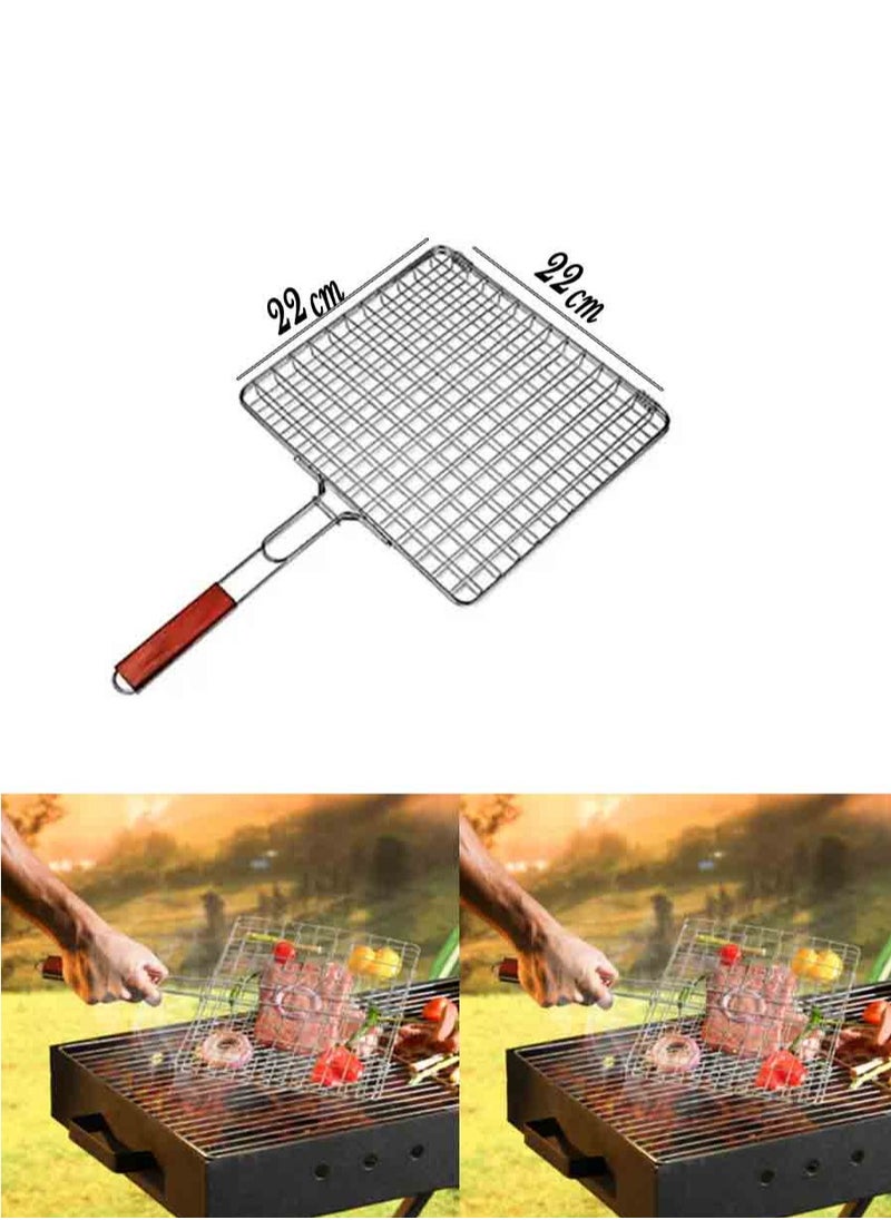 co arma Grill with wooden handle, silver brown, 23*20  cm  - Image 1