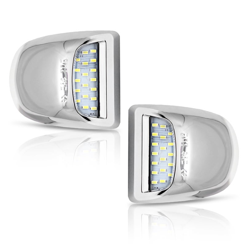 Bestview LED License Plate Light Tag Lights Assembly Compatible with Chevy Silverado Suburban Tahoe GMC Sierra 1500 2500 3500 HD Escalade EXT, White - Pack of 2 - Image 1