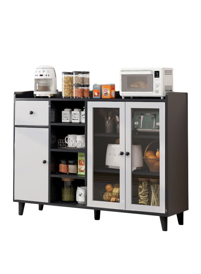 GoldenLike  خزانة جانبية، خزانة تخزين المطبخ، خزانة بوفيه، خزانة ركن القهوة مع باب، خزانة عملية للمطبخ، غرفة الطعام، غرفة المعيشة - Image 3