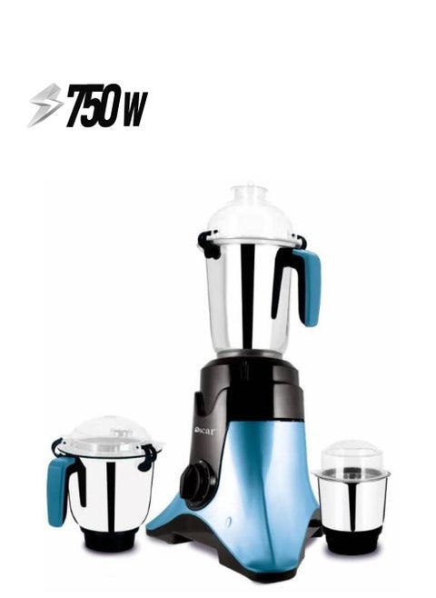 OSCAR | Juicer Blender Grinder | Model: OMG750INDK | Mixing, Mashing, & Cutting | Multiple Speed Settings | Durable Stainless Steel Blade | Heat-Resistant ABS Jar Base | Power Consumption: 750 Watts