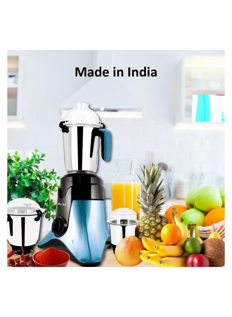 OSCAR | Juicer Blender Grinder | Model: OMG750INDK | Mixing, Mashing, & Cutting | Multiple Speed Settings | Durable Stainless Steel Blade | Heat-Resistant ABS Jar Base | Power Consumption: 750 Watts