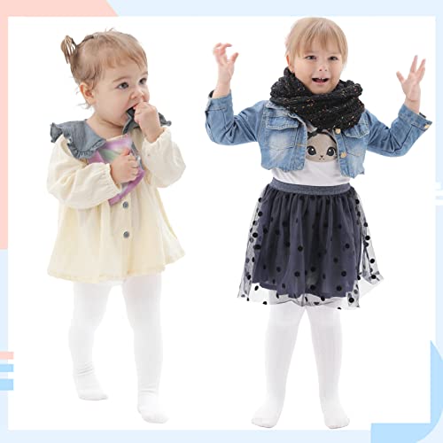 hakugoo Baby Tights Toddler Cable Knit Leggings 3 Pack Cotton Seamless Stockings Pantyhose 0-3 Months for Baby Girl Toddlers Girls Newborn Infants(White+Pink+Light Grey, 0-6 Months) - Image 3