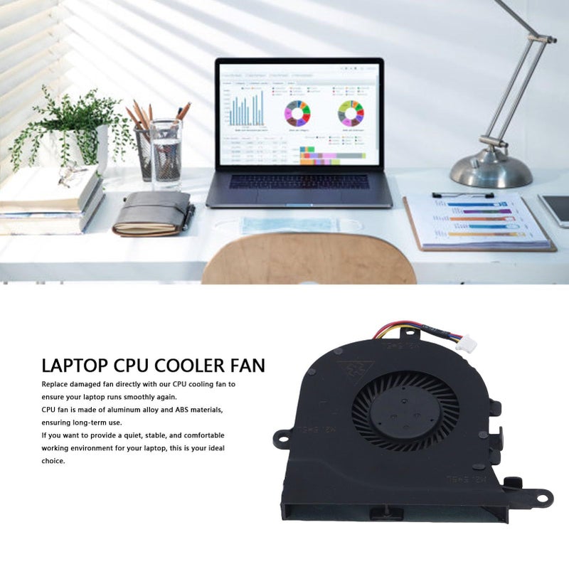 CPU Cooling Fan Aluminum Alloy Laptop Replacement Compatible With Dell Latitude 5570 5770 7580 5590 3590 E3590 - Image 5