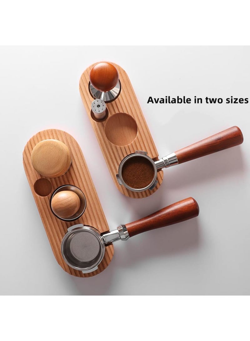 SOLARAE Espresso Tamping Station, Wooden Premium 3-in-1 Espresso Tamper Station, Distributor and Portafilter Holder, Coffee Station Organizer for Kitchen, Bar, Restaurant, Café, for 51mm/53mm - Image 4