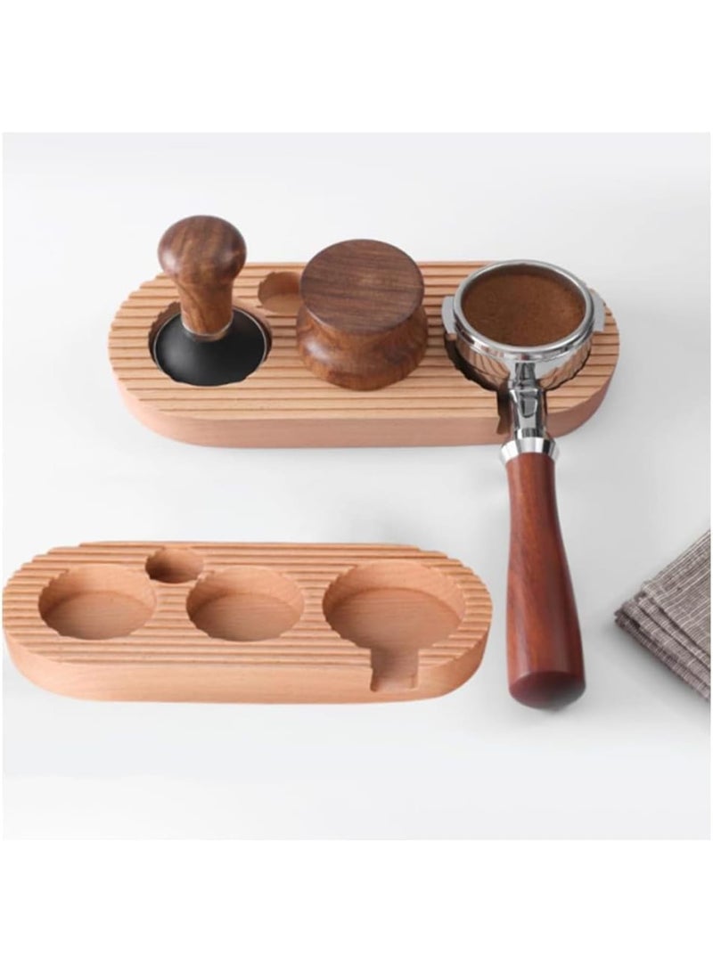 SOLARAE Espresso Tamping Station, Wooden Premium 3-in-1 Espresso Tamper Station, Distributor and Portafilter Holder, Coffee Station Organizer for Kitchen, Bar, Restaurant, Café, for 51mm/53mm - Image 1