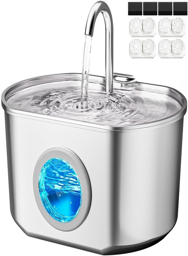 Neareal Cat Water Fountain Stainless Steel: 74oz/2.2L Cat Fountain for Drinking- Pet Water Fountain Inside - Automatic Dog Watering Dispenser Bowl - Pet Feeding & Watering Supplies (4 Filters) - Image 1