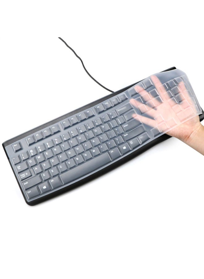 Logitech K120&Mk120 Silicone Keyboard Protective Cover Ergonomically Designed Desktop Usb Wired Keyboard Waterproof Protection Accessory (Clear) - Image 1