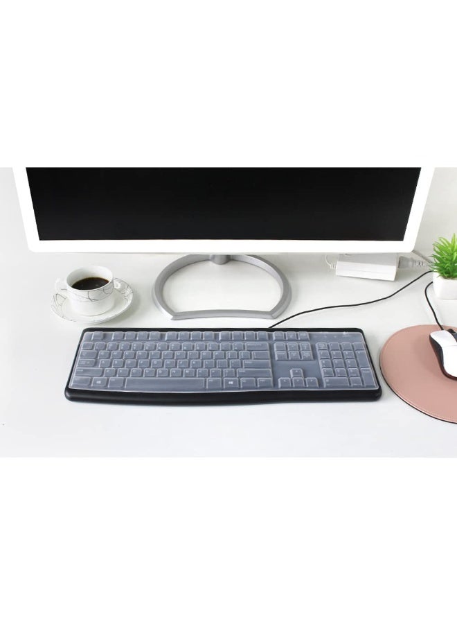 Logitech K120&Mk120 Silicone Keyboard Protective Cover Ergonomically Designed Desktop Usb Wired Keyboard Waterproof Protection Accessory (Clear) - Image 3