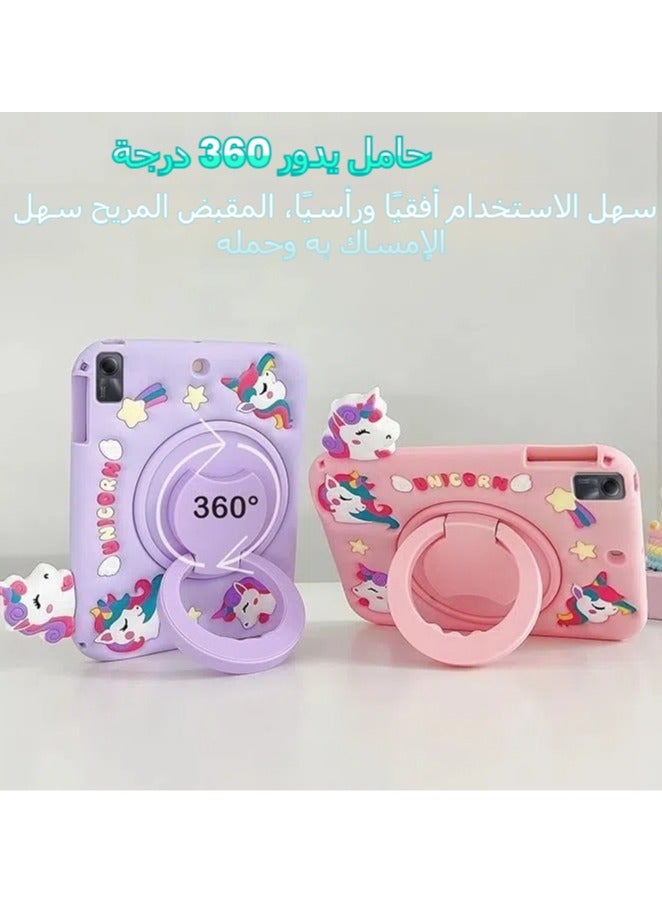 عام غطاء متوافق مع جهاز Xiaomi Redmi Pad SE 11 بوصة (إصدار 2023)، مع حامل قلم، حامل دوار 360 درجة، وحزام كتف. - Image 3