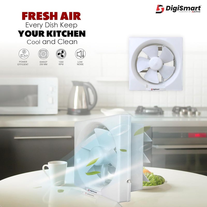 DIGISMART Exhaust Fan 1400 Rpm Ventilation High Effciency Quiet Design for Bathrooms Kitchens Workshop White Comes With 1 Year Warranty 8 Inch - Image 5