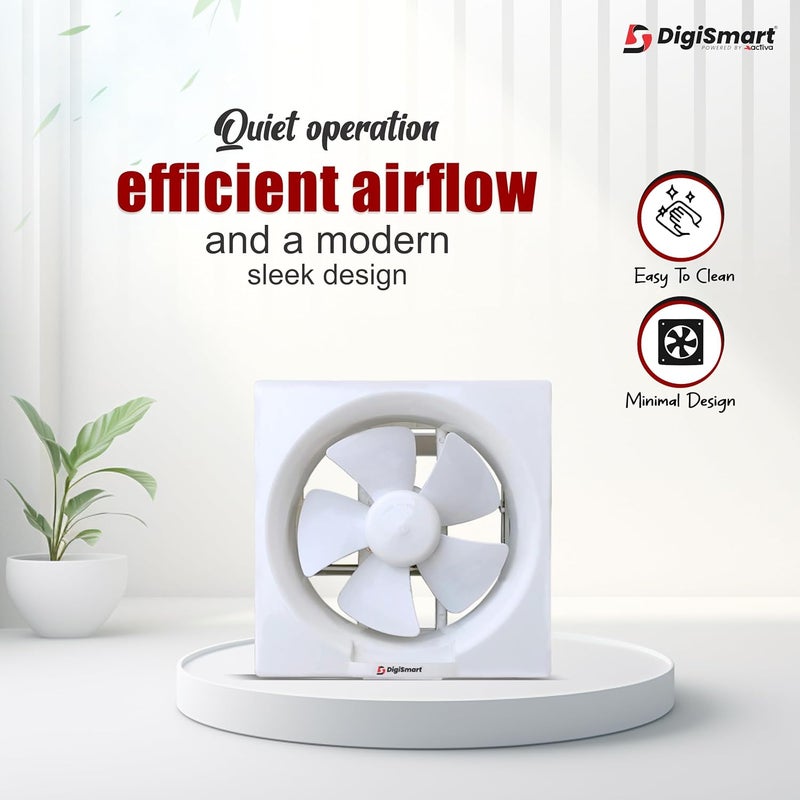 DIGISMART Exhaust Fan 1400 Rpm Ventilation High Effciency Quiet Design for Bathrooms Kitchens Workshop White Comes With 1 Year Warranty 8 Inch - Image 2