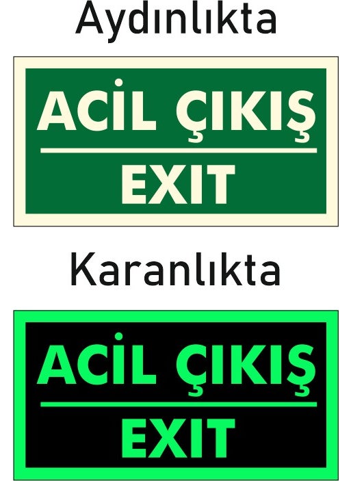 Gündoğdu - Photolumen Phosphorescent Emergency Exit Direction Sign - Image 1